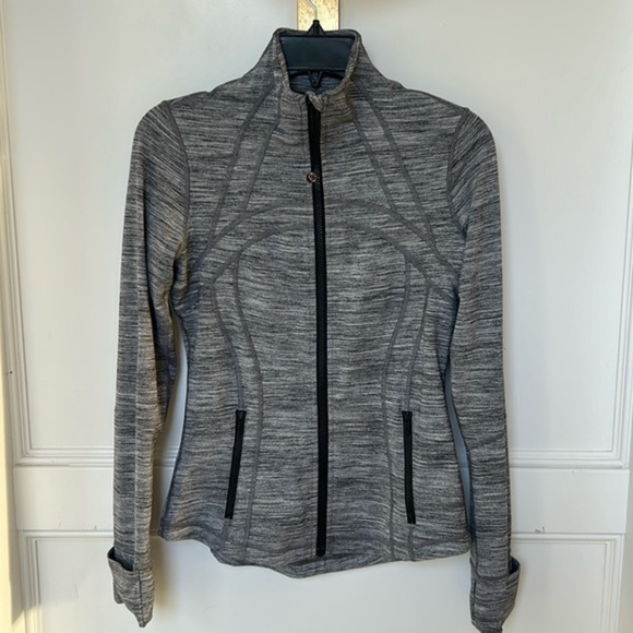 Lululemon Define Full Zip Jacket women’s size 6 Heathered Grey Black Luon - Picture 1 of 14